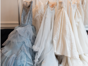 Wedding dresses for sale at the Ines Di Santo sample sale.