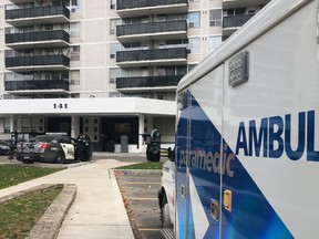A critically injured man and woman were rushed to hospital and later died after being found suffering from obvious signs of trauma at 141 Davisville Ave. on Saturday, Oct. 26, 2019.  (Ernest Doroszuk/Toronto Sun/Postmedia Network)