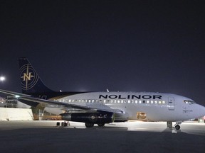 Boeing 737-200 used by the Justin Trudeau campaign to transport cargo between campaign stops