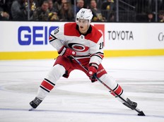 Sebastian Aho is off to a remarkably slow start for the Hurricanes. (Photo by Ethan Miller/Getty Images)