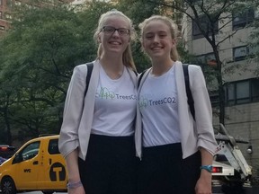 The Grierson twins in New York, where they participated in the United Nations Climate Action Summit Coalition Meetings the weekend of Sept. 21-22.