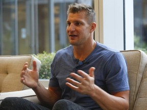 Former New England Patriots tight end Rob Gronkowski has a sit down one-on-one interview with Toronto Sun / Postmedia NFL writer John Kryk  on Thursday October 31, 2019. Jack Boland/Toronto Sun/Postmedia Network