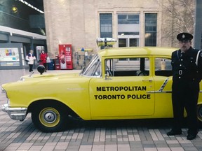 Daniel "Eddie" Hayward, 87, who died Oct. 7, 2019, was a volunteer with the Toronto Police Auxiliary for 62 years. In recent years, he drove this 1957 Chevy cop car in parades and to other events. (supplied photo)