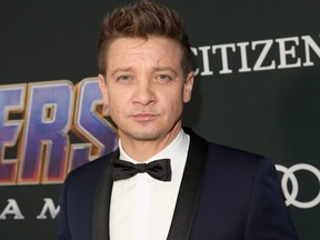 Jeremy Renner attends the Los Angeles World Premiere of Marvel Studios' "Avengers: Endgame" at the Los Angeles Convention Center on April 23, 2019.