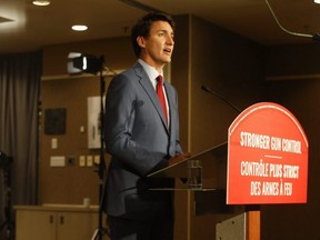 Liberal Leader Justin Trudeau was in Toronto to walk the Danforth and announce a program about stronger gun control on Sept. 20, 2019.