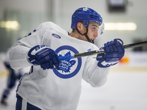 Toronto Maple Leafs Ilya Mikheyev during practice at the Etobicoke area Ford Performance Centre in Toronto, Ont. on Thursday October 3, 2019. Ernest Doroszuk/Toronto Sun/Postmedia