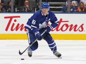 Maple Leafs winger Mitch Marner has just four points, all assists, at five-on-five this season. (Claus Andersen/Getty Images)