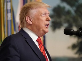 U.S. President Donald Trump makes a statement at the White House following reports that U.S. forces attacked Islamic State leader Abu Bakr al-Baghdadi in northern Syria, in Washington, U.S., October 27, 2019.