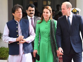 Prince William and Catherine, Duchess of Cambridge attend a meeting with Pakistan's Prime Minister Imran Khan in Islamabad, Pakistan, October 15, 2019. Andrew Parsons/Pool via REUTERS