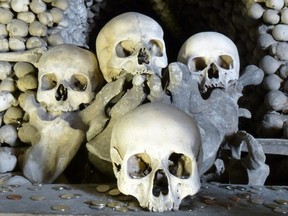 The skeletal remains of some 40,000 people now adorn the Church of Bones in Sedlec, a suburb of Kutna Hora in the Czech Republic. ROBIN ROBINSON/TORONTO SUN files