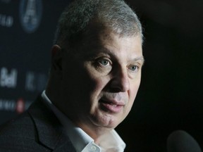 CFL Commissioner Randy Ambrosie attends the Argonauts Town Hall event for fans on March 8, 2019.