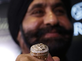 Toronto Raptors Superfan Nav Bhatia received a championship ring from the Raptors on Tuesday.