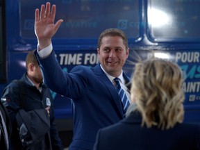 Conservative leader Andrew Scheer arrives to the French televised debate at TVA in Montreal, Oct. 2, 2019.  REUTERS/Andrej Ivanov/File Photo