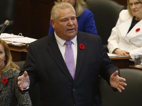 Ontario Premier Doug Ford in the legislature on Oct. 28, 2019. (Jack Boland/Toronto Sun)