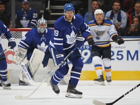 Maple Leafs veteran forward Jason Spezza played in his first home game on Monday night. (Claus Andersen/Getty Images)