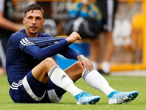 Watford's Jose Holebas reacts after his team's loss to Wolverhampton on Sept. 28, 2019.  (JASON CAIRNDUFF/Reuters)