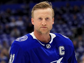 Tampa Bay captain Steven Stamkos
recently called out his teammates for “falling back into the same old bad habits.” (MIKE EHRMANN/Getty Images)