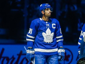 Toronto Maple Leafs introduce the new captain John Tavares before first period NHL hockey action during the home opener  against Ottawa Senators at the Scotiabank Arena in Toronto on Wednesday October 2, 2019. Ernest Doroszuk/Toronto Sun/Postmedia