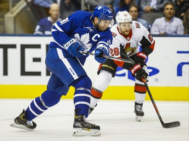 Toronto Maple Leafs captain John Tavares during first period NHL hockey action during the home opener  against Ottawa Senators 	Connor Brown at the Scotiabank Arena in Toronto on Wednesday October 2, 2019. Ernest Doroszuk/Toronto Sun/Postmedia