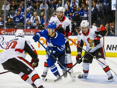 Toronto Maple Leafs Andreas Johnsson during 3rd period NHL hockey action during the home opener  against Ottawa Senators at the Scotiabank Arena in Toronto on Wednesday October 2, 2019. Ernest Doroszuk/Toronto Sun/Postmedia