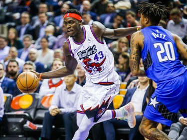 Toronto Raptors Pascal Siakam during 1st half action against Orlando Magic Markelle Fultz at the Scotiabank Arena in Toronto, Ont. on Monday October 28, 2019. Ernest Doroszuk/Toronto Sun/Postmedia