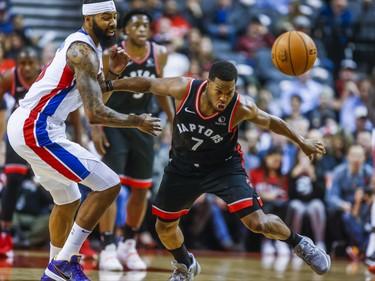 Toronto Raptors Kyle Lowry during first half action against Detroit Pistons 	Markieff Morris at the Scotiabank Arena in Toronto, Ont. on Wednesday October 30, 2019. Ernest Doroszuk/Toronto Sun/Postmedia