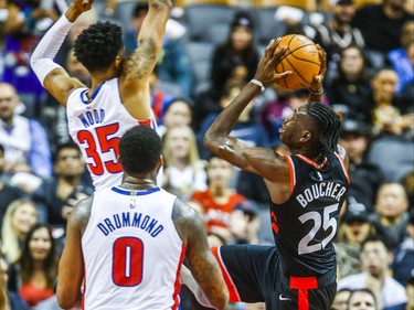 Toronto Raptors Chris Boucher during second half action against Detroit Pistons at the Scotiabank Arena in Toronto, Ont. on Wednesday October 30, 2019. Ernest Doroszuk/Toronto Sun/Postmedia