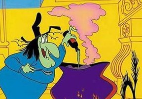 A bizarre TikTok theory is that Gisele is a “witch.” Here, Witch Hazel from Bugs Bunny brews up trouble for trick or treaters. WARNER BROS.