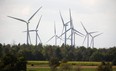 Wind turbines near Strathroy, Ontario west of London.