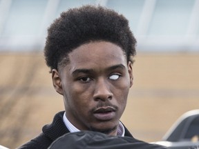 Dafonte Miller leaves the Oshawa Courthouse on Tuesday, Nov. 5, 2019.