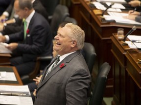 Premier Doug Ford is pictured in Ontario's legislature on Nov. 6, 2019. (The Canadian Press)