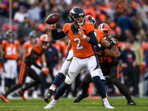 Brandon Allen of the Denver Broncos won his debut two weeks ago. (GETTY IMAGES)