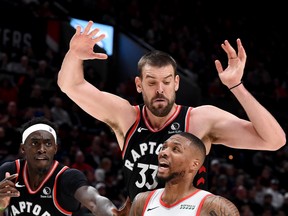 Portland Trail Blazers guard Damian Lillard was held to just nine points by the Raptors on Wednesday night. (USA TODAY SPORTS)