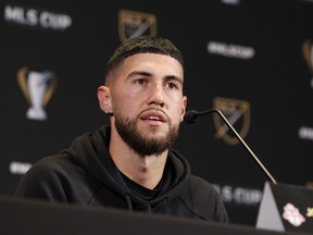 Toronto FC midfielder Jonathan Osorio speaks during a news conference ahead of this month's MLS Cup. (USA TODAY SPORTS)
