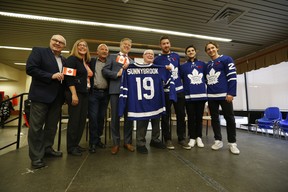 Toronto Maple Leafs Alumni and players honour the veterans at Sunnybrook Hospitals' veterans wing as Remembrance Day Week celebrations continue. (Jack Boland / Toronto Sun / Postmedia network)