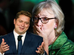 Green Party leader Elizabeth May reacts following the federal election results in Victoria, British Columbia, Canada October 21, 2019.  REUTERS/Kevin Light ORG XMIT: SIN008