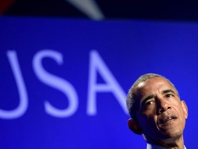 In this file photo taken on June 20, 2016 US President Barack Obama speaks during a SelectUSA Summit in Washington, DC.