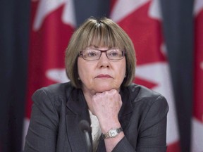 Anne McLellan, seen here as the former leader of the federal task force on marijuana at a news conference in Ottawa on Dec. 13, 2016, was hired as an advisor to Prime Minister Justin Trudeau on Oct. 29, 2019. (THE CANADIAN PRESS/Adrian Wyld)