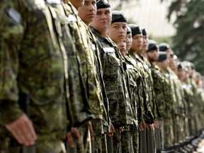 Recruits from across Western and Northern Canada graduate from the Canadian Armed Forces' Bold Eagle program during a ceremony at 3rd Canadian Division Support Base Edmonton Detachment Wainwright, in Wainwright Thursday Aug. 15, 2019.