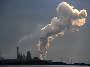 Steam rises from a plant in an industrial zone in Hamilton, Ont., May 13, 2017. (REUTERS/Chris Helgren/File Photo)