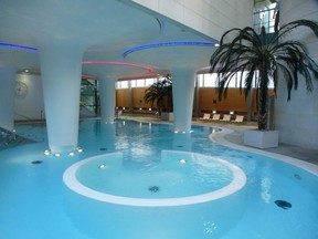 The pools at Thermae Bath Spa are the only ones in Britain where visitors can bathe in waters from natural hot springs. ROBIN ROBINSON