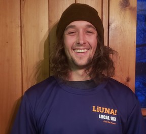 Dallas Potter, who completed an eight-week apprenticeship program with LiUNA Local 183 Training Centre, finds his work as a cement finisher rewarding. Supplied