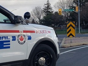 Durham Regional Police at the scene of a cyclist fatality at Stevenson Rd. S. and Laval Dr. in Oshawa on Friday, Nov. 22, 2019. (DRPS/Twitter)
