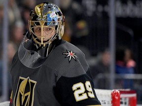 Vegas Golden Knights goalie Marc-Andre Fleury just keeps on ticking. GETTY IMAGES