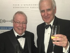 David Crombie (left) and Churchill Society Chair John Parker (Joe Warmington photo)