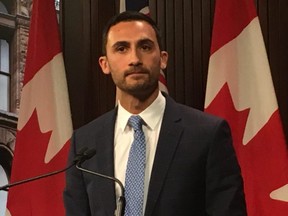 Ontario Education Minister Stephen Lecce speaks to media on Monday, Nov. 18, 2019. (Antonella Artuso/Toronto Sun)