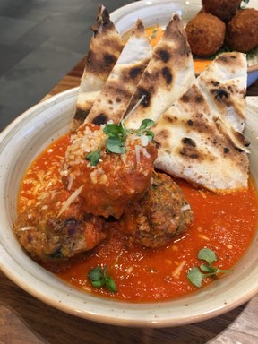 The tasty signature meatballs served at Andare Kitchen and Bar in the Hyatt Regency Seattle. (Cynthia McLeod)
