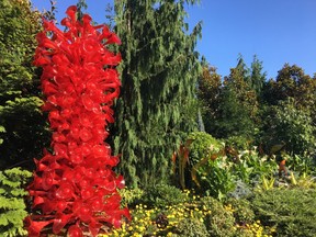 The lush Chihuly gardens are dotted with works of art. (Cynthia McLeod)