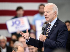 Democratic presidential candidate, former vice President Joe Biden, speaks to the audience during a town hall on November 21, 2019 in Greenwood, South Carolina. (Sean Rayford/Getty Images)