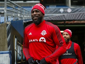 Toronto FC forward Jozy Altidore heads for training at CenturyLink Field in Seattle on Saturday. USA TODAY